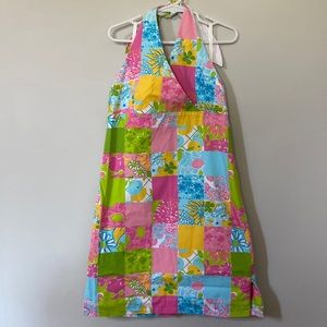 Lilly Pulitzer Girl’s Patchwork Halter Dress, Sz 10, EUC